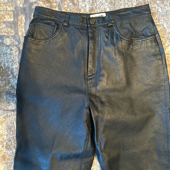 Vintage Bagatelle Black 100% Leather Pants Straight Leg Mom Style High waist 12 - Picture 3 of 11